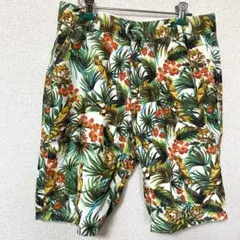 cloaklet リバーシブル　トロピカル柄 ホワイト　ハーフパンツ　ハワイ