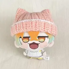 にじまるっと　猫耳　ニット帽　ピンク系　ぬい服　帽子
