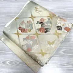 柚*楽様 O-444 名古屋帯 名古屋仕立て 綴れ 九寸 正絹 着物