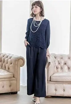 新入荷♪ネイビーパンツスーツドレス★フォーマル 結婚式 二次会 謝恩会　スーツ