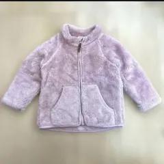 薄紫　ピンク　フリース　ジップアップアウター　もこもこ　80 H&M 冬　ファー