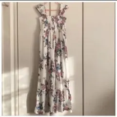 ジェラートピケ　ルームウェア　オールインワン　花柄　フリーサイズ