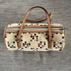 バーバリーブルーレーベル バーバリードッツ ハンドバッグ ドラム型 筒型 ドット