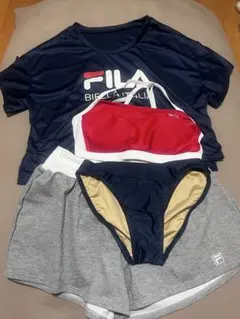 FILA セパレート水着セット　紺　赤　9号