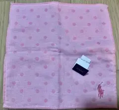 Polo Ralph Lauren ドット柄タオルハンカチ　ピンク色