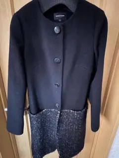 QUEENS COURT ブラックロングコート