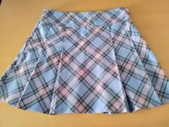 SPICE CANDY　青とピンクのチェック柄プリーツスカート