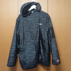 OUTDOOR ストライプ柄 ブラックダウンジャケット 5L