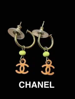 CHANEL シャネル フープピアス ピンク イエロー ココマーク
