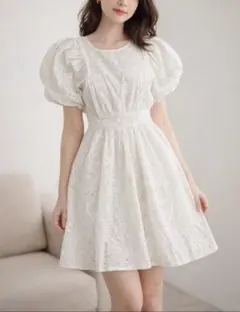 【apres jour】ホワイトレースミニワンピース