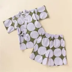 キッズ服★ビールームb.ROOMビッグドットプリント甚平セット130お祭り縁日