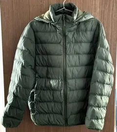 ユニクロ　キッズ用ダウンフードジャケット　2着セット　グリーン&グレー