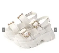 【新品未使用】ビジューサンダル【24.5】