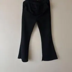 ブラック フレアパンツ ストレッチ素材