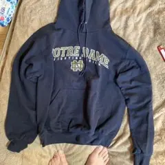 NOTRE DAME フード付きスウェットシャツ ネイビー