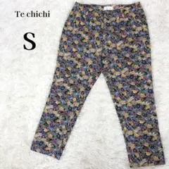 テチチ Te chichi アンクル丈 和柄 花柄 タック テーパードパンツ Sのサムネイル