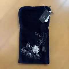 ランバン　花柄刺繍 ネイビー ポーチ