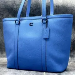 現行 タグ付き✨コーチ ゴッサム ジップトートバッグ 肩掛け ブルー