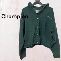 Champion フード付きパーカー XL ダークグリーン