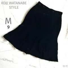 コージーワタナベ【M】ブラック♡高級♡ベルベット フレアスカート♡レーヨン♡黒のサムネイル