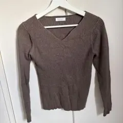 ユナイテッドアローズ　BEAUTY&YOUTH ブラウンリブニット長袖