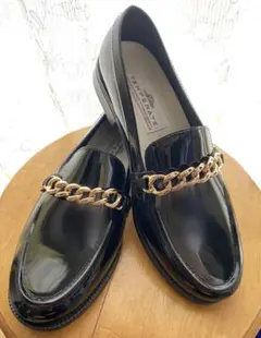 テンパレイト レインシューズ ローファー 38 ブラック チェーン