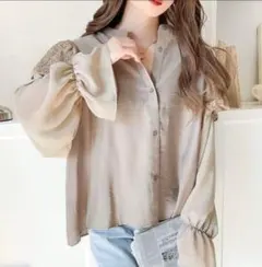 レースフリルシアーシャツ　Lサイズのサムネイル