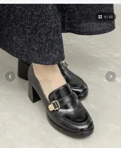 RANDA バックルデザインストームローファー ブラック