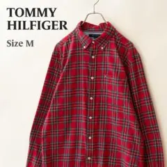 て*て様 トミーヒルフィガー 長袖 チェック シャツ メンズ M 古着