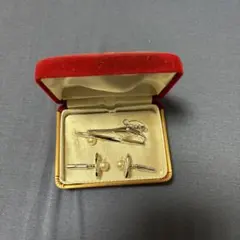 シルバー ネクタイピン カフスボタン セット