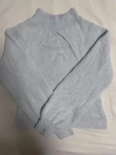 【イング】INGNIハイネックバックオープンセーター 水色即購入可能24時間以内