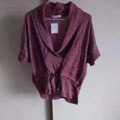 半袖ニット ワインレッド未使用タグ付き　Mサイズ