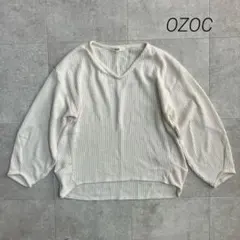 ワッフル 長袖 トップス 白 シンプル OZOC シンプル　ゆったりのサムネイル