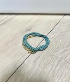 ターコイズ2連レザー風ブレスレット