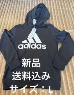 【新品】 タグ付き　アディダス　スウェット リラックスド ロゴパーカーレディース