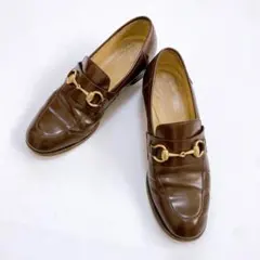 難アリ GUCCI グッチ ローファー ホースビット ブラウン 37