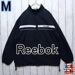 メンズM【A品】90sリーボックナイロンジャケット無地紺00368