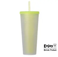 Starbucks ロゴコールドカップタンブラー ネオンイエロー