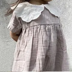 minimom 黒 フリル襟 ワンピース 1/2Y - メルカリ