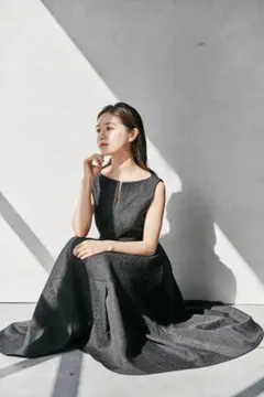 Mサイズ L'AUBE BLANC Keyneck Jacquard Dress