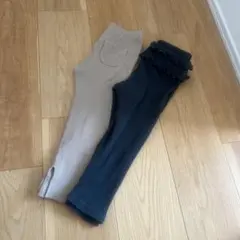 リブ編みフリル付きレギンスとパンツセット