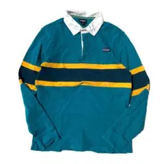 【名作】patagonia マルチボーダー 長袖 ラガーシャツ ターコイズ S