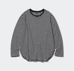 ソフトコットンボーダーラウンドヘム ／ユニクロ／UNIQLO／ボーダー