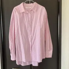 期間限定値引き中！bohmal カラーストライプシャツ　オーバーサイズ　ピンク