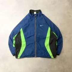 90sナイキ銀タグ古着NIKEナイロンジャケット刺繍ロゴマルチカラーDB567