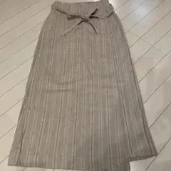 美品❤️LILY BROWN ロングスカート リボン ベージュ　リネン混　S