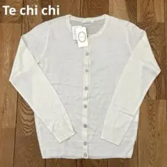 新品‼︎未使用⭐︎techichi ビジューボタン カーディガン シアー ホワイト