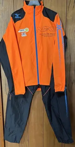 Mizuno ウィンドブレーカー オレンジ・ブラック　上下セット　サイズL