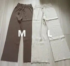 UNIQLO ウォッシャブルリブニットパンツM Lサイズ 2点セット