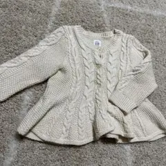 アイボリー ケーブル編み カーディガン